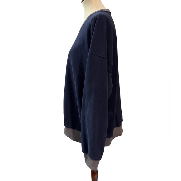 Rodeo Quincy Navy Blue Sweatshirt Red Rose Appliqué L/XL - Picture 2 of 8